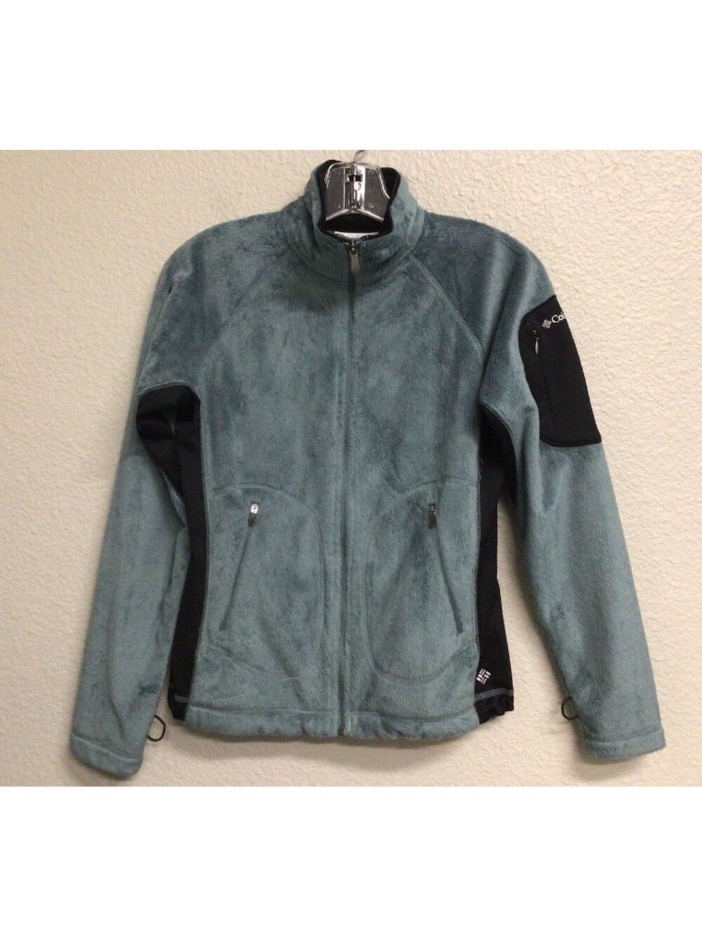 Columbia Sherpa Fleece Jacket Women's Green Full Zip Cozy Size XS